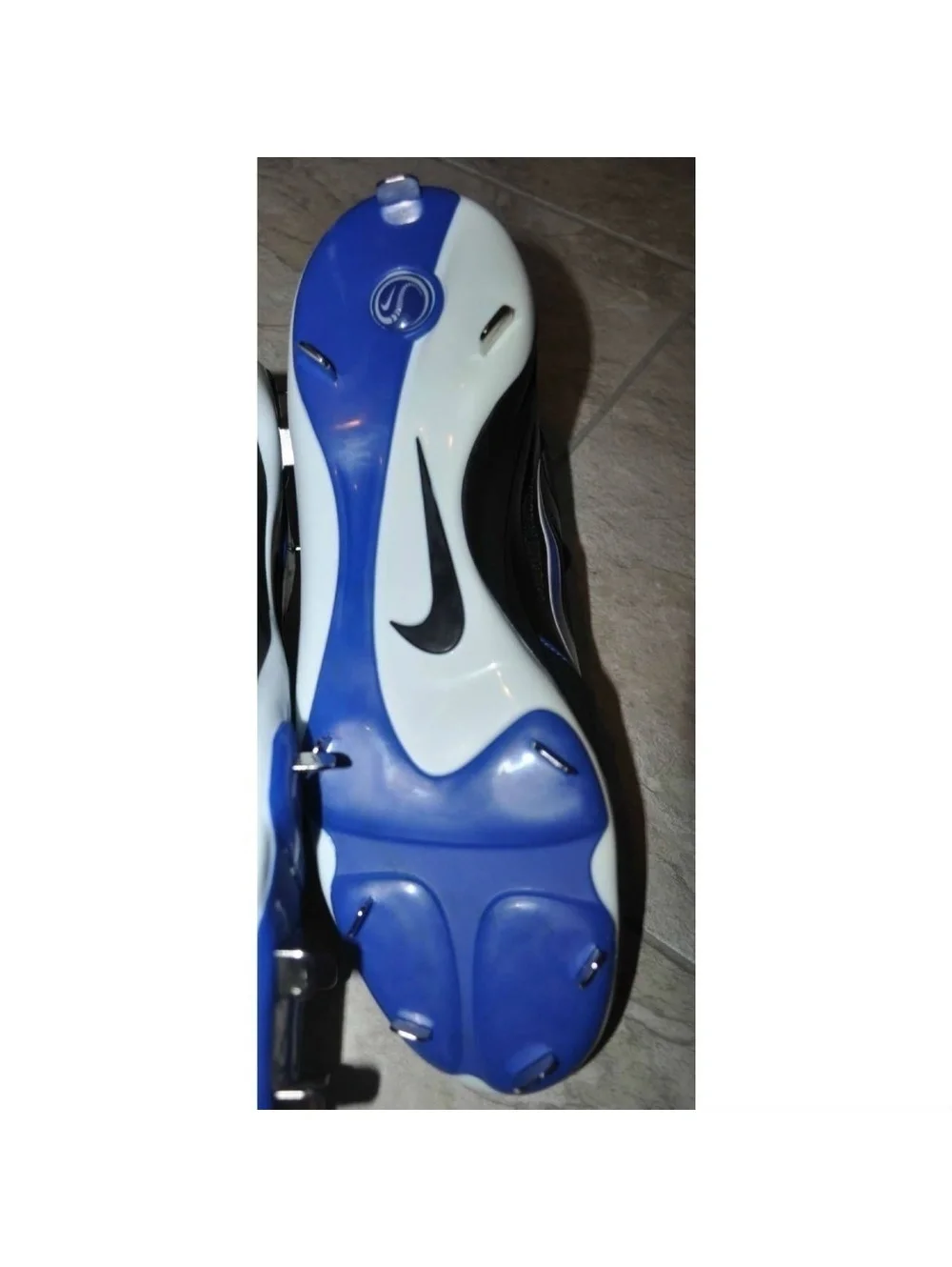 Nike Baseball Cleats 13.5 Mens Black Blue Zoom Air Grit Metal Fx Leather Shoes